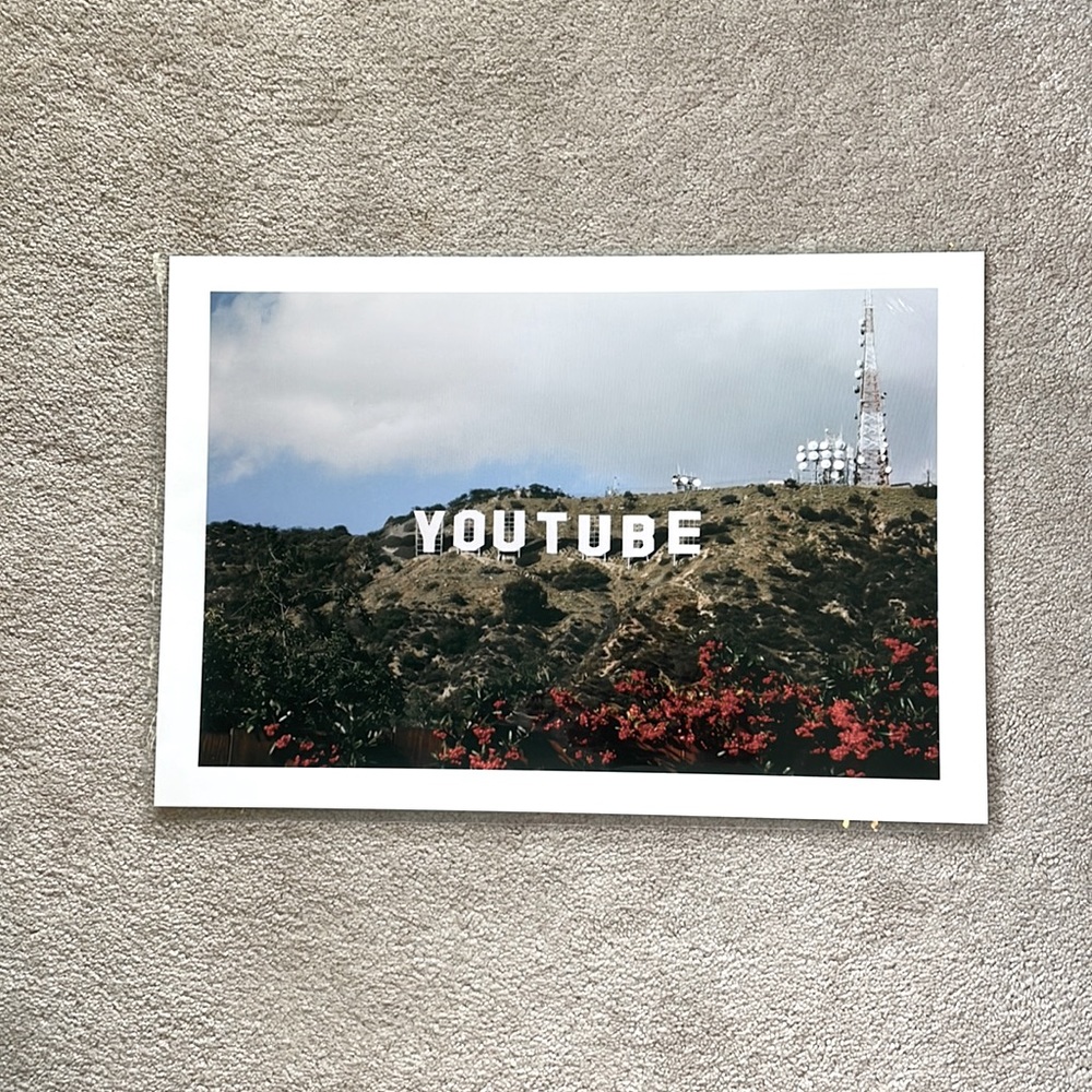 Digital print of YouTube/Hollywood sign